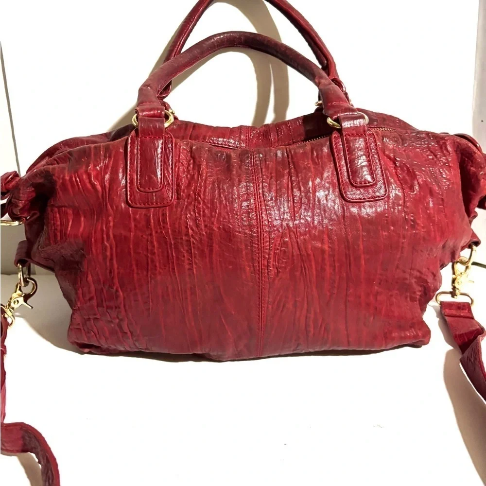 Monserat de lucca Elegant Red Leather Handbag